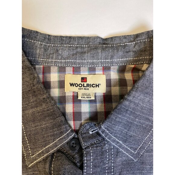 Woolrich Atlas Shirt XXL Black Gray Short Sleeve Button Up Casual - Picture 7 of 7